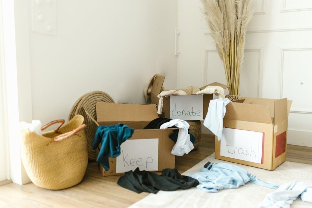 a pile of items for decluttering