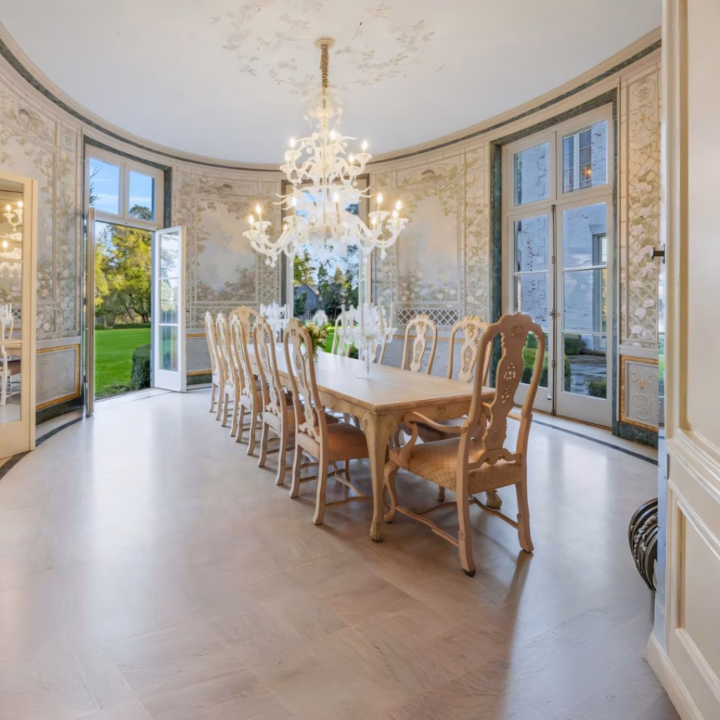 Inside Bing Crosby House Hillsborough Listed at $40 Million 10 Dining Room