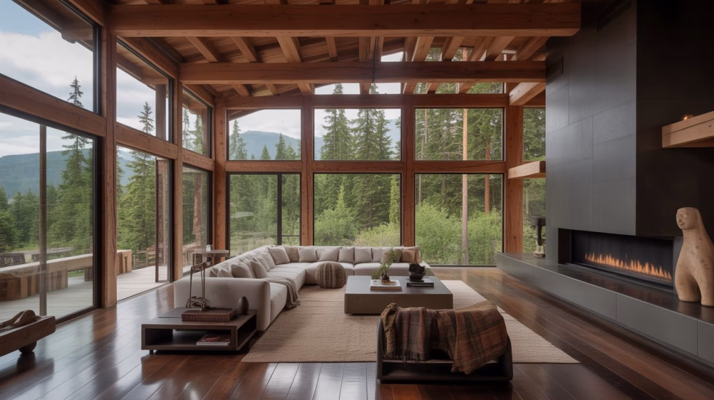 Living Room: Modern Mountain Retreat
