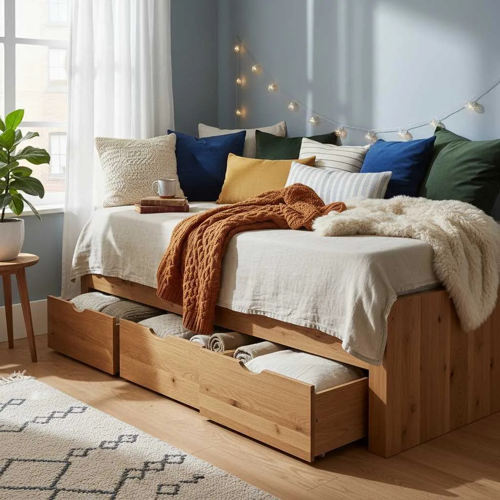 Cozy Daybed with Hidden Storage Solution