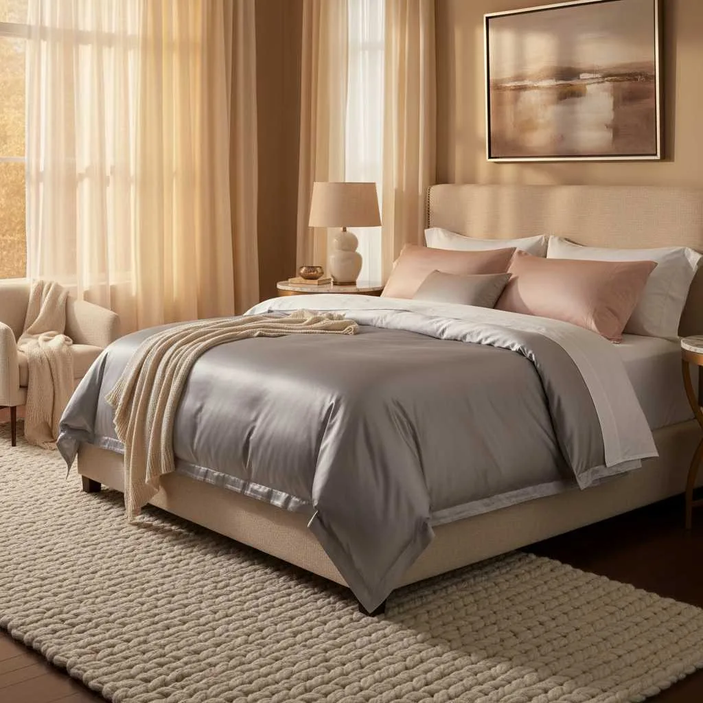 Elegant Satin Touches for a Soft Bedroom Feel