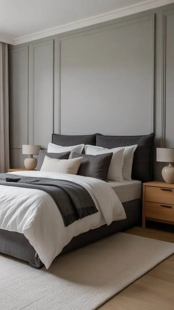 Grey Bedroom with Subtle Contrast