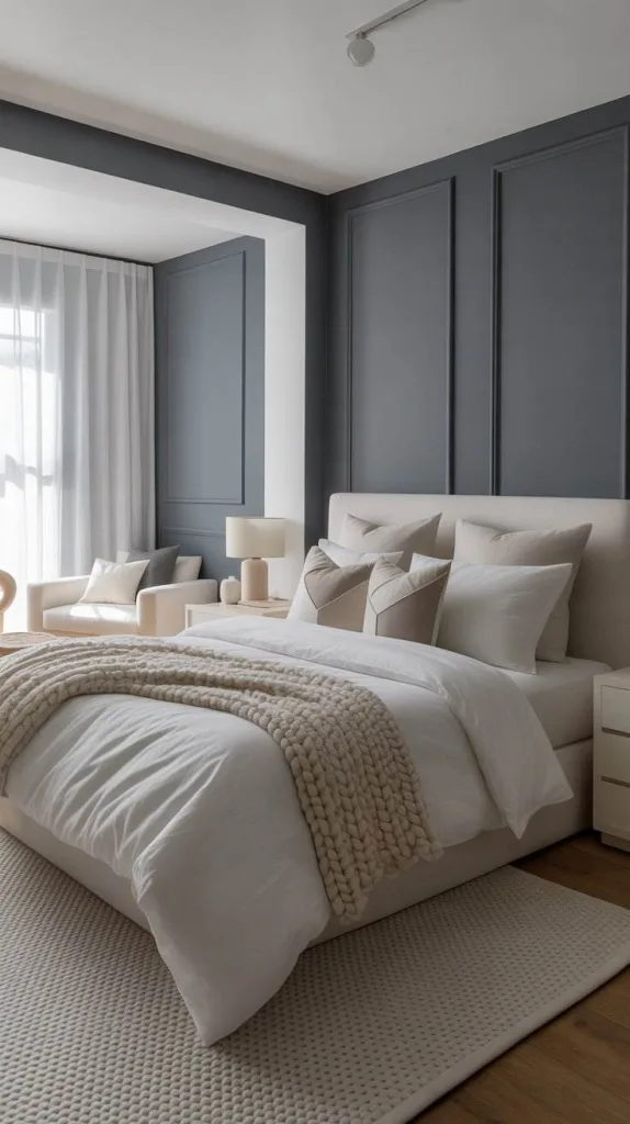 Grey and White Balanced Bedroom