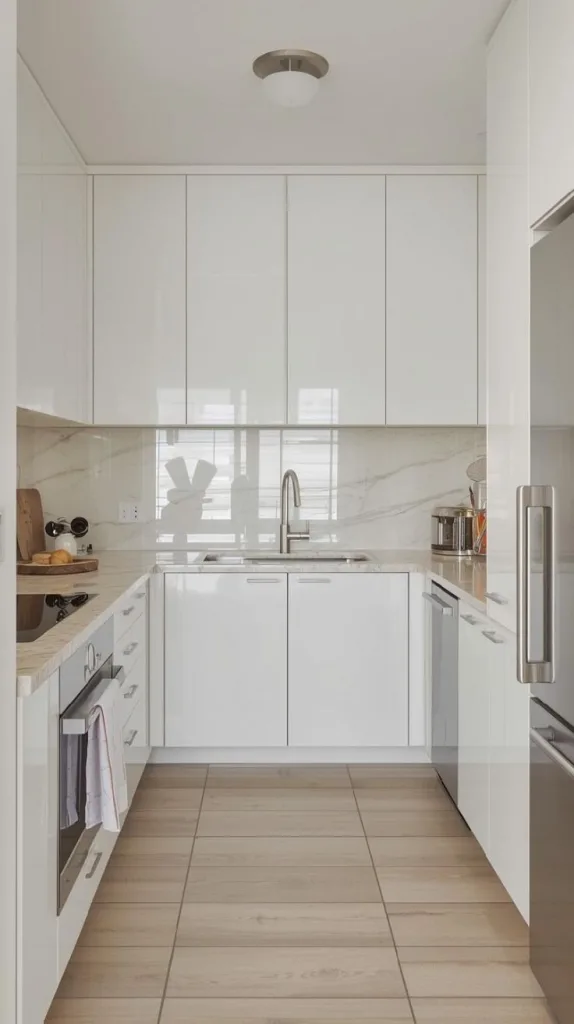 High-Gloss Efficiency Kitchen