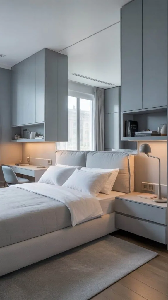 Light Grey Bedroom for Small Spaces