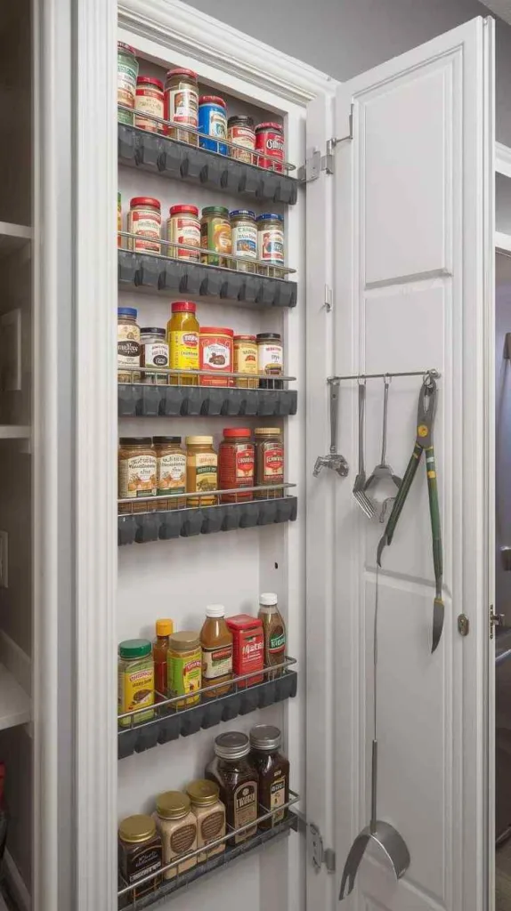 Magnetic Racks for a Streamlined Small Pantry Closet