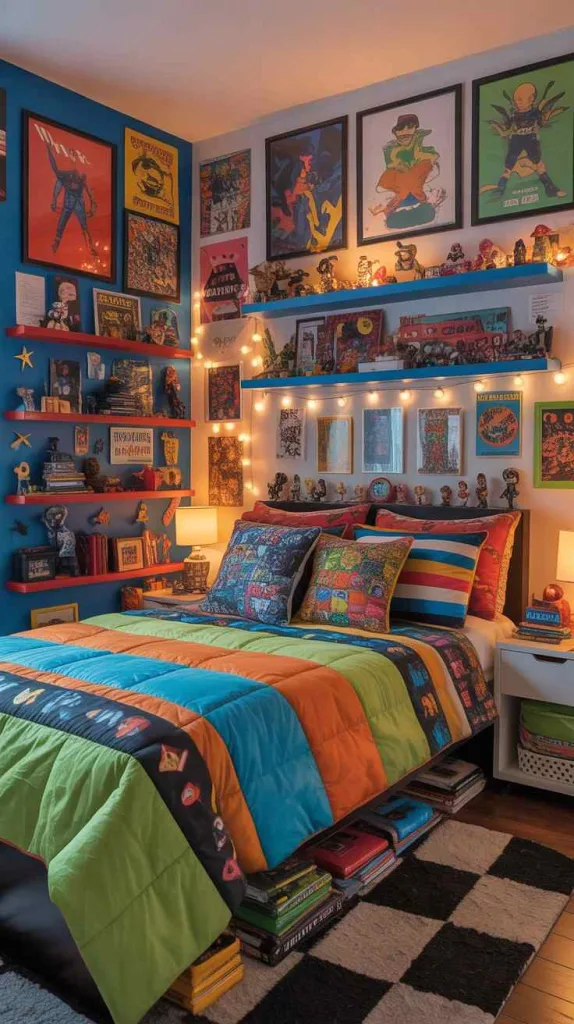 Maximalist Bedroom Bursting with Personality
