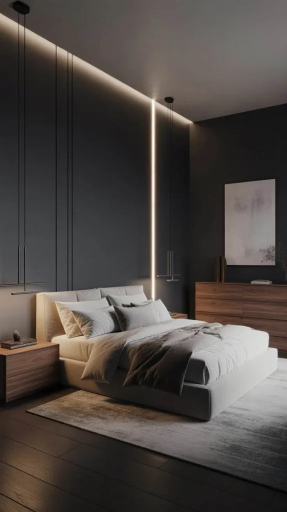 Modern Charcoal Statement Bedroom