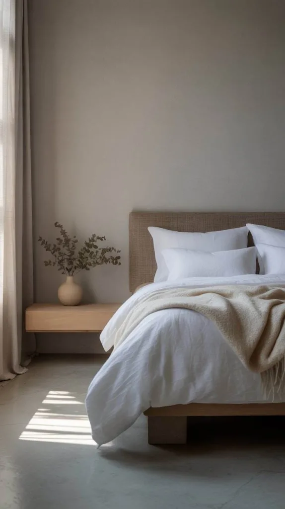 Soft Grey Minimal Bedroom