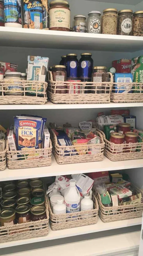 Under-Shelf Baskets for Added Storage in Small Pantries