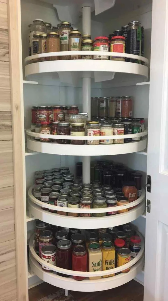Using Lazy Susans to Maximize Corner Pantry Space