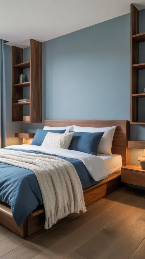 Blue Paired with Natural Wood