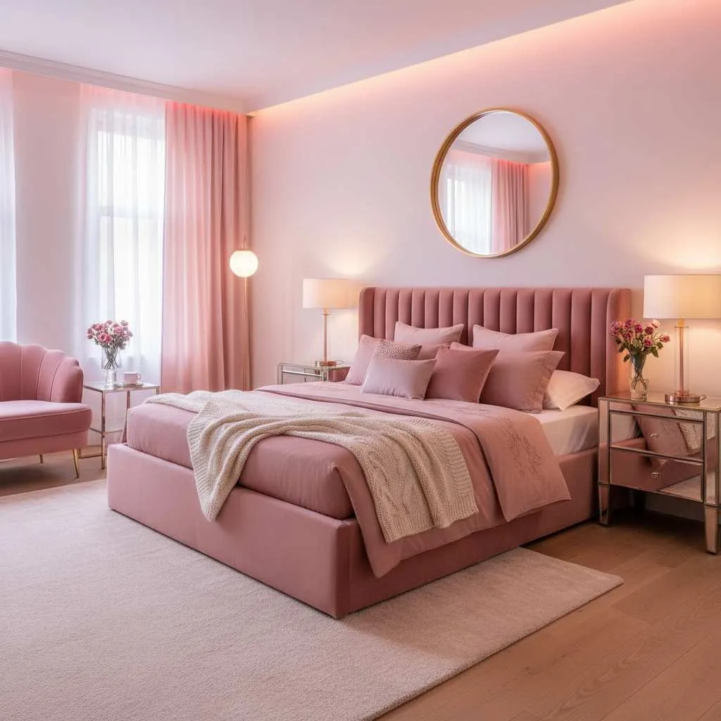 Blush Velvet Dream Bed