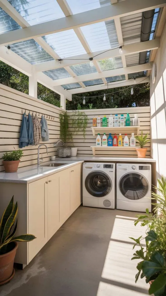 Bright Covered Laundry Patio Design