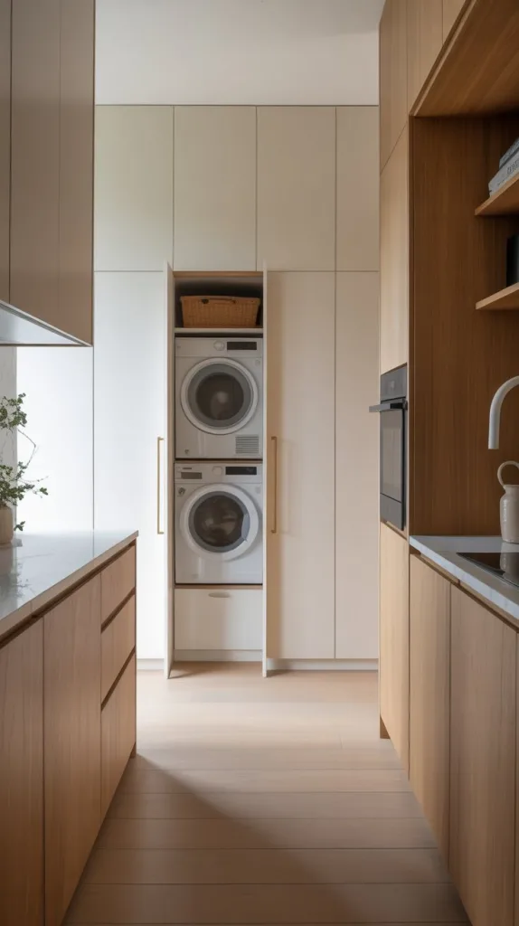 Cabinet-Integrated Laundry Zone