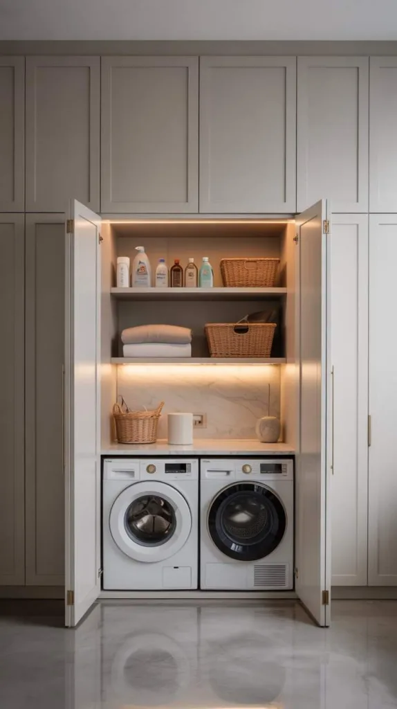 Closet-Style Built-In Laundry Nook