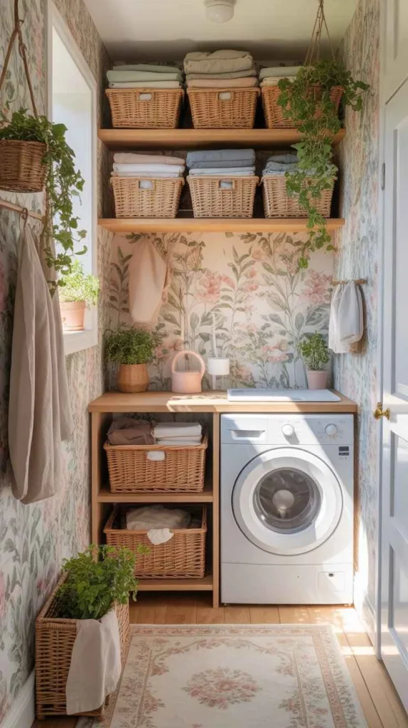Cottage Garden-Inspired Laundry Room