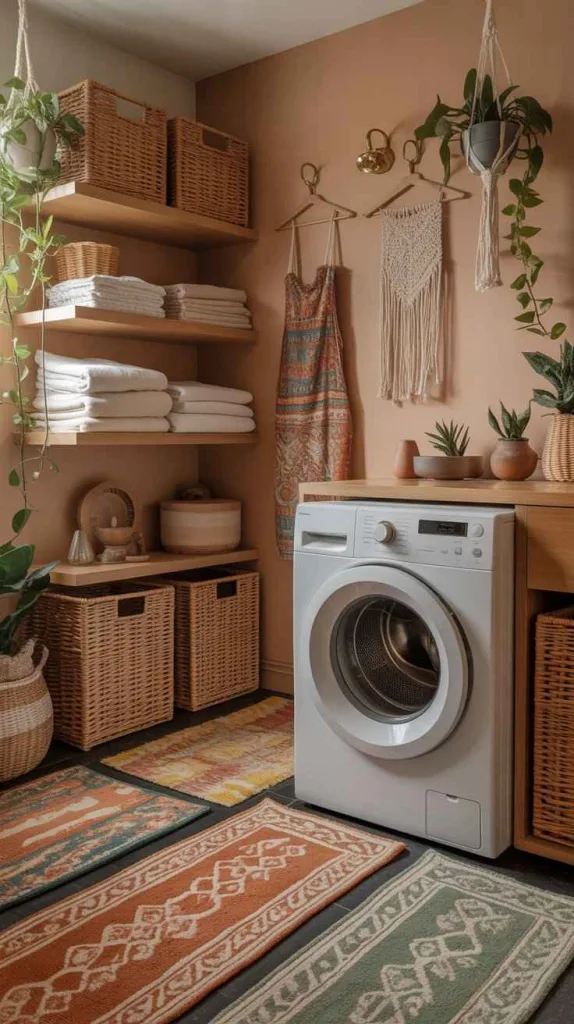 Cozy Bohemian Laundry Nook