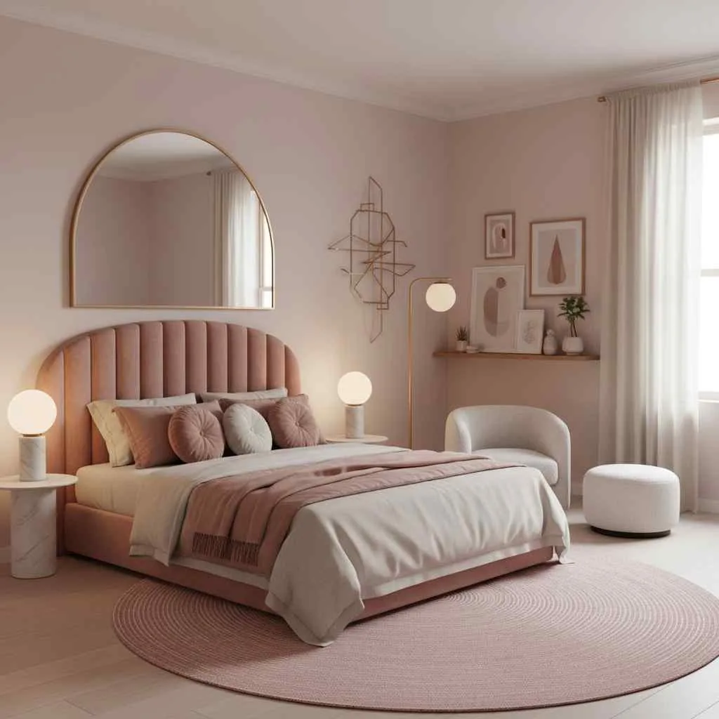 10 Romantic Bedroom Ideas That Sparks Romance 6 Curved and Soft-Shaped Furniture
