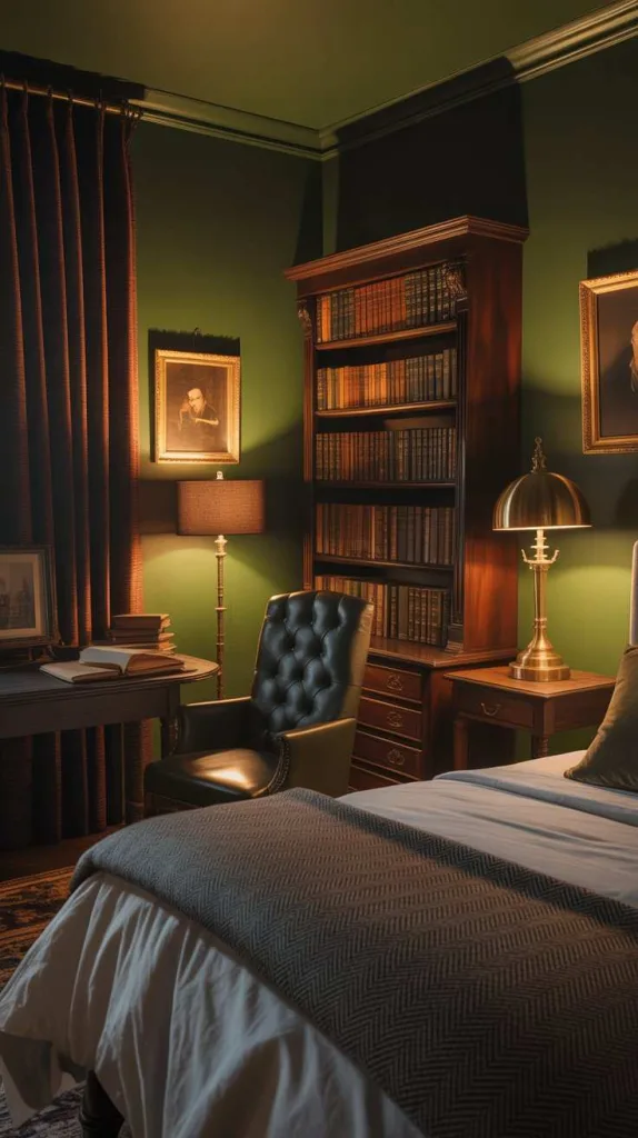 Dark Academia Olive Sanctuary