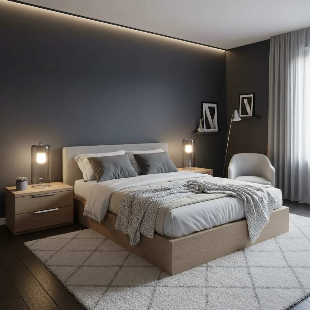 Dark Charcoal Grey Bedroom