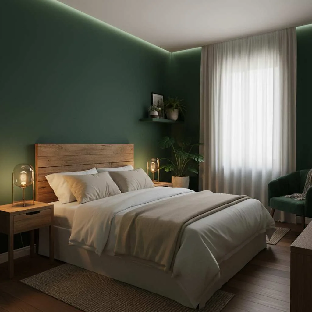 Dark Forest Green Bedroom