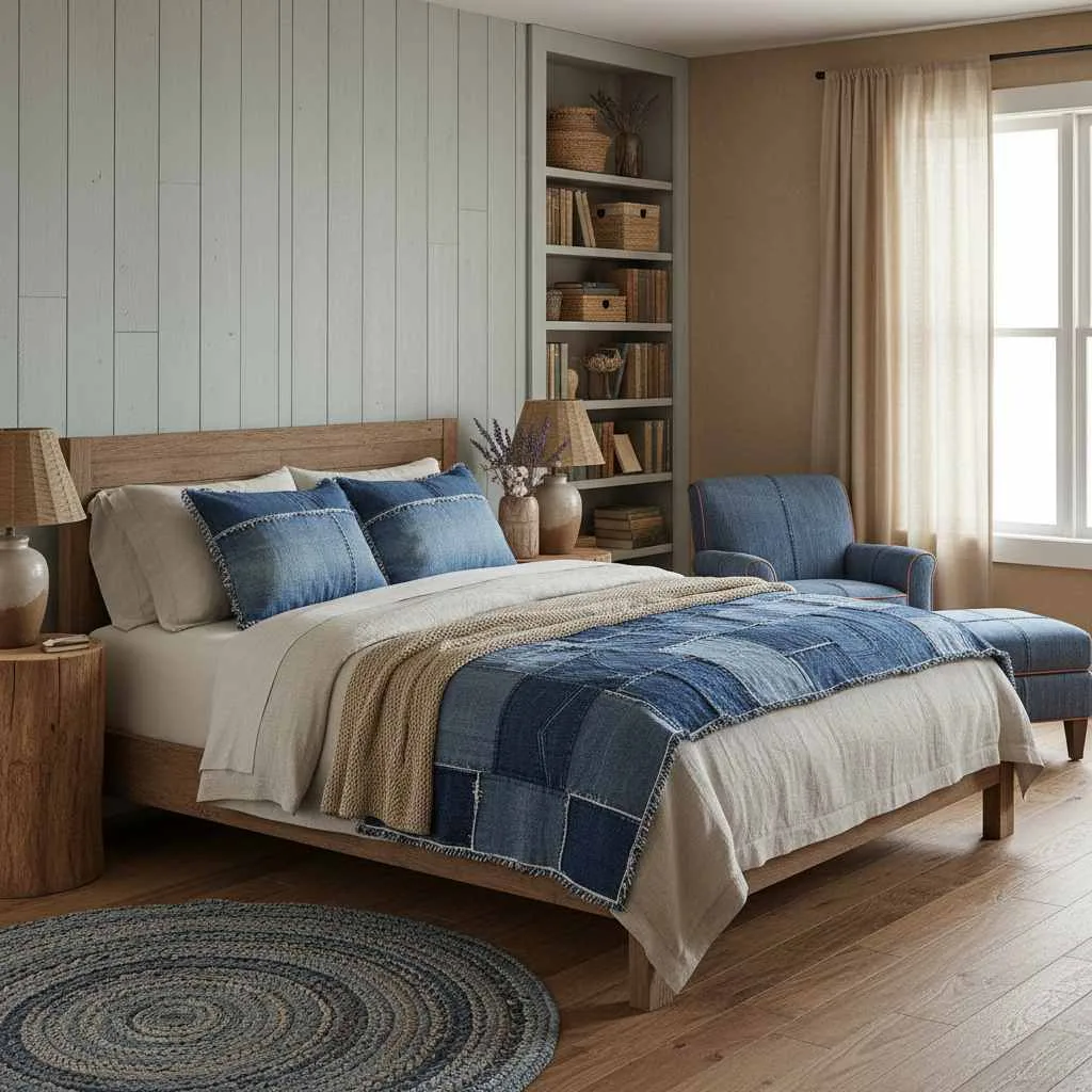 Denim and Earthy Textile Styling