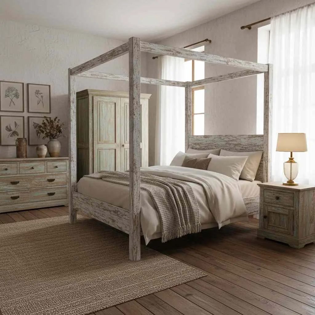 Distressed Wood Furniture Ensemble