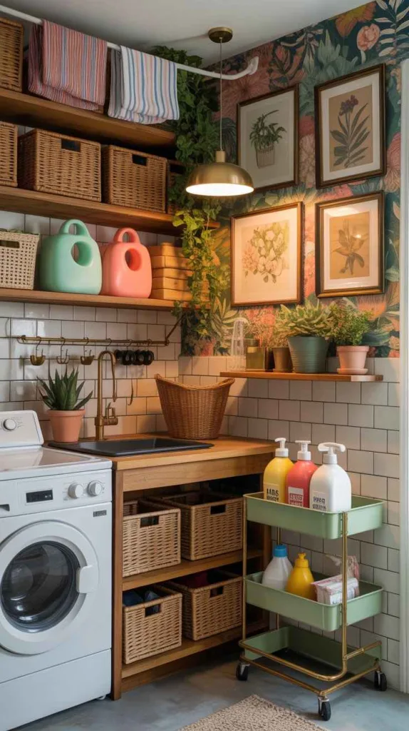 Eclectic Laundry Room with Personality