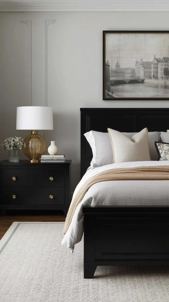 Elegant Black Wooden Framework