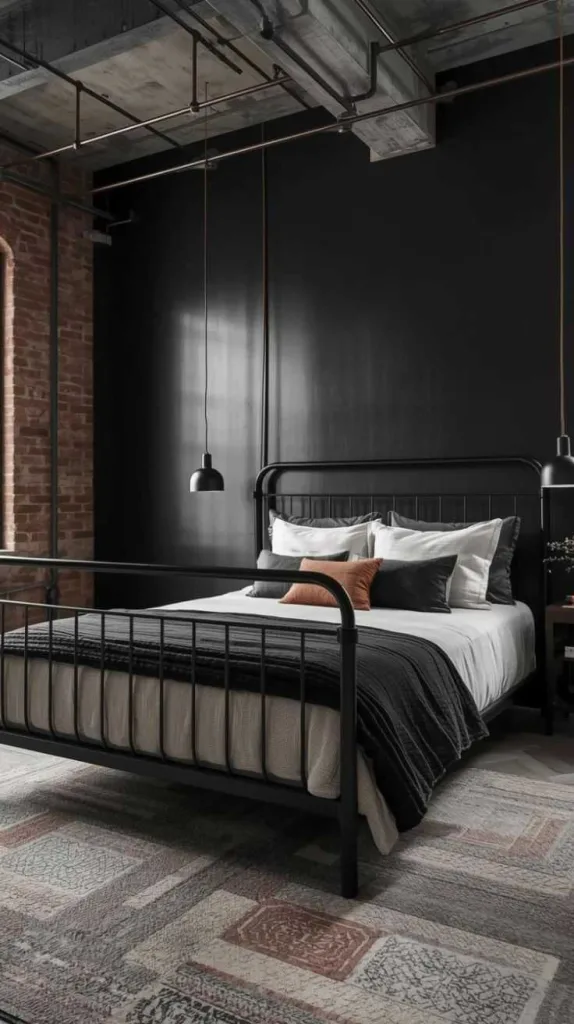 Industrial Noir Bedroom