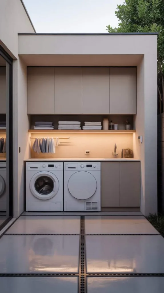 Minimalist Outdoor Laundry Nook Setup