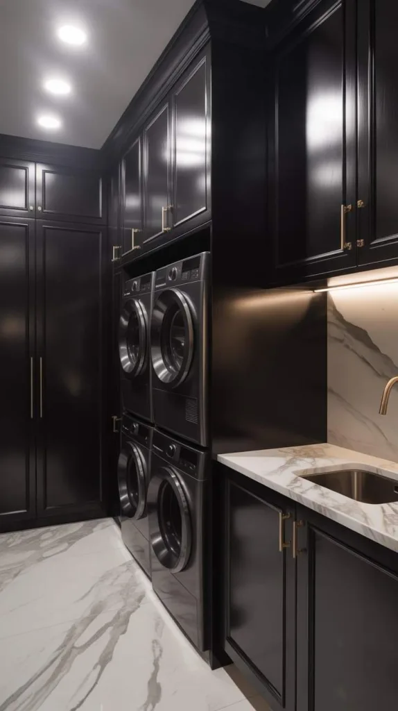 Modern Black Cabinets with Bold Presence
