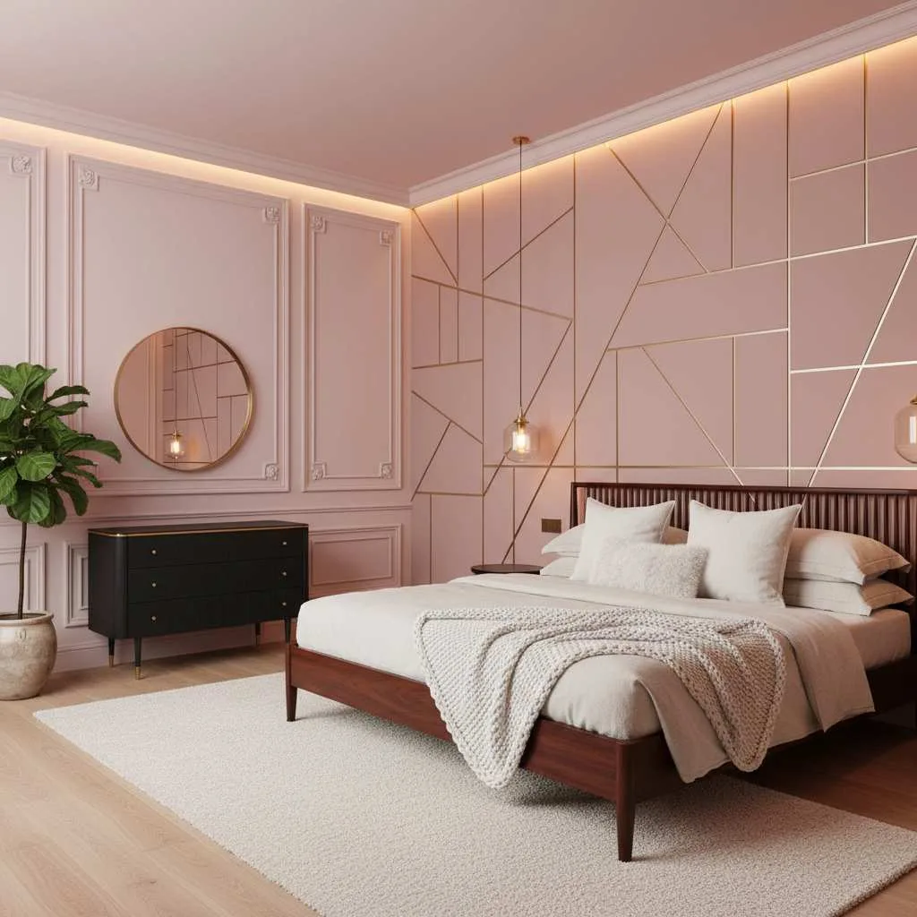 Pink Paneling Chic Interior