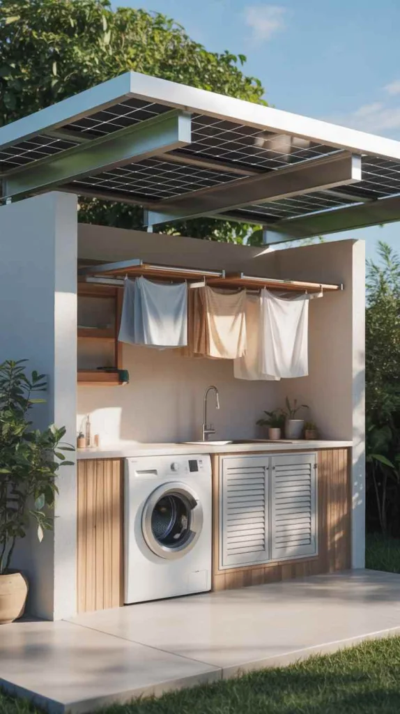 Solar-Powered Compact Laundry Area