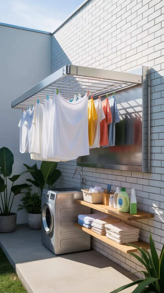 Space-Saving Retractable Clothesline