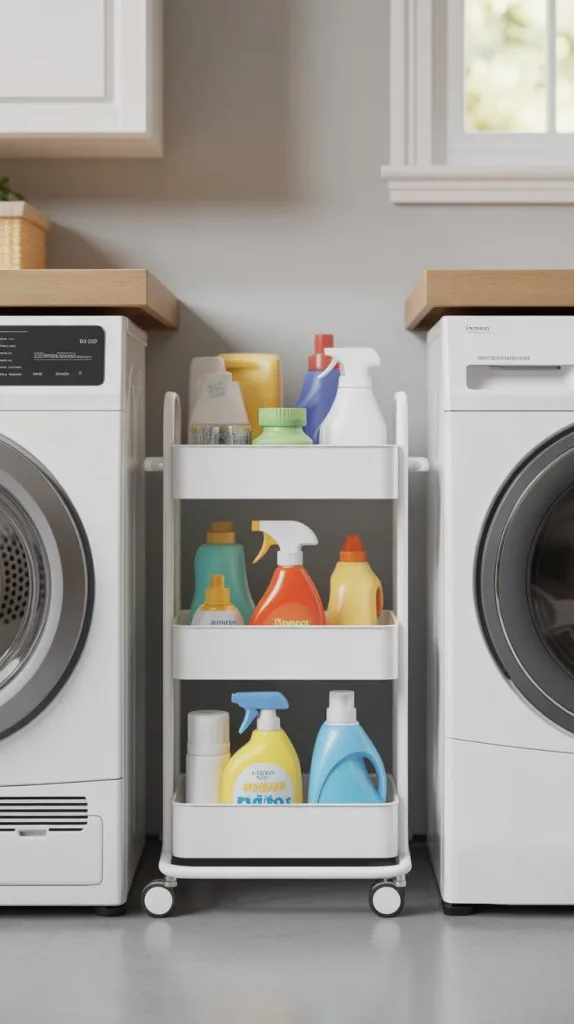 10 Laundry Room Ideas: Stylish Power Zone 8 Space-Saving Rolling Storage Organizer