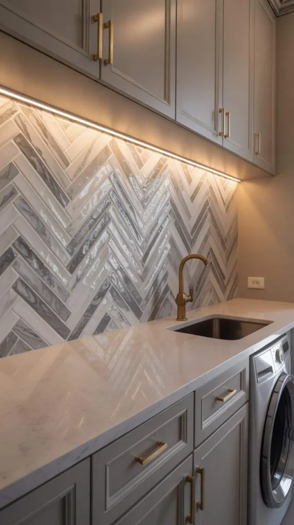 Textured Tile Backsplash Detail