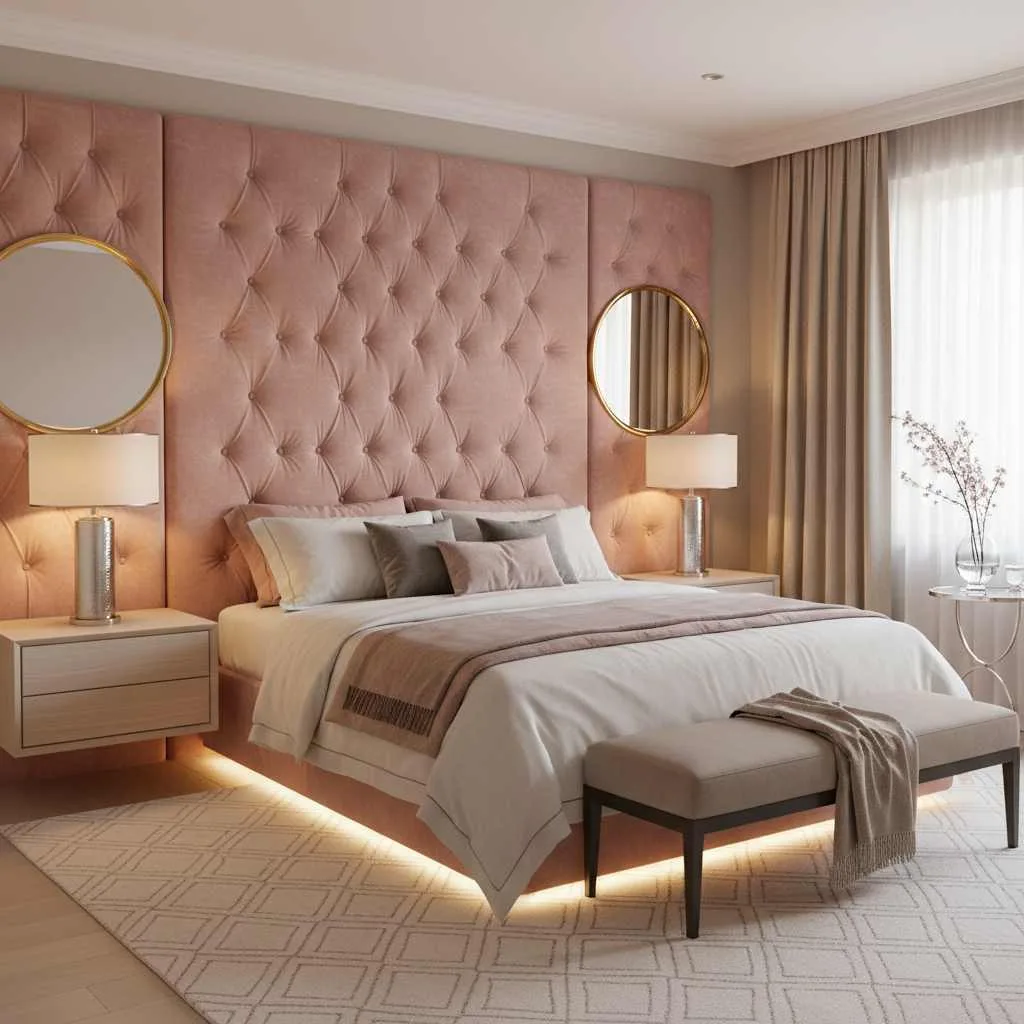 Velvet Pink Statement Bedroom