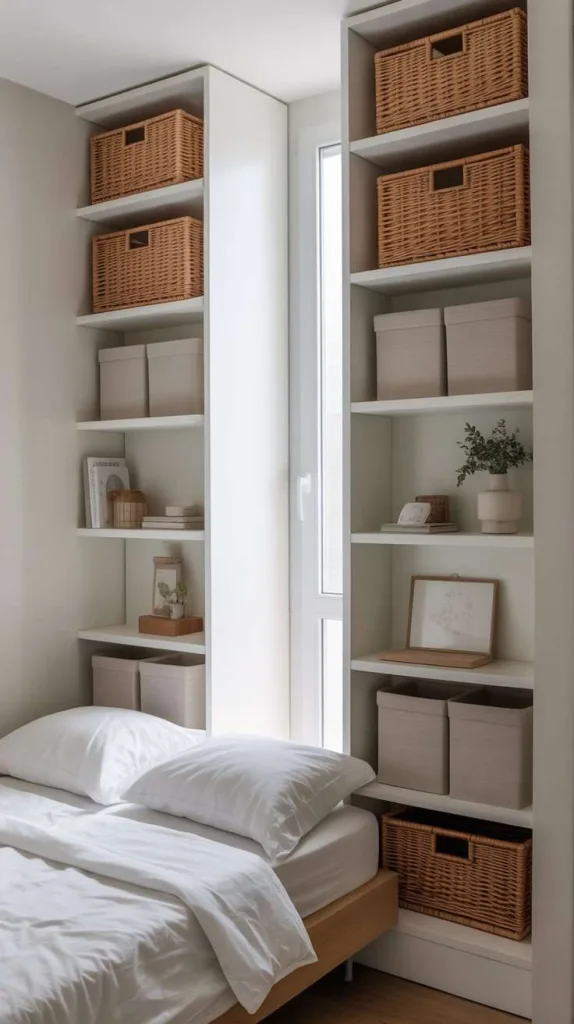 Vertical Shelving to Replace Dressers