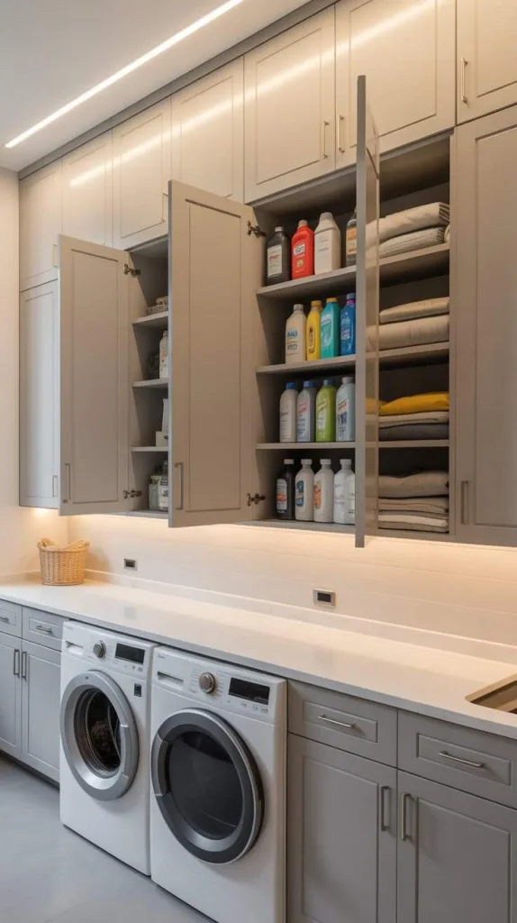 Wall of Cabinets for Maximum Storage