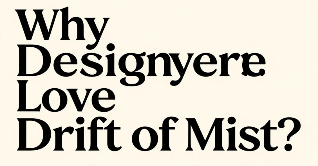 Why Designers Love Drift of Mist?