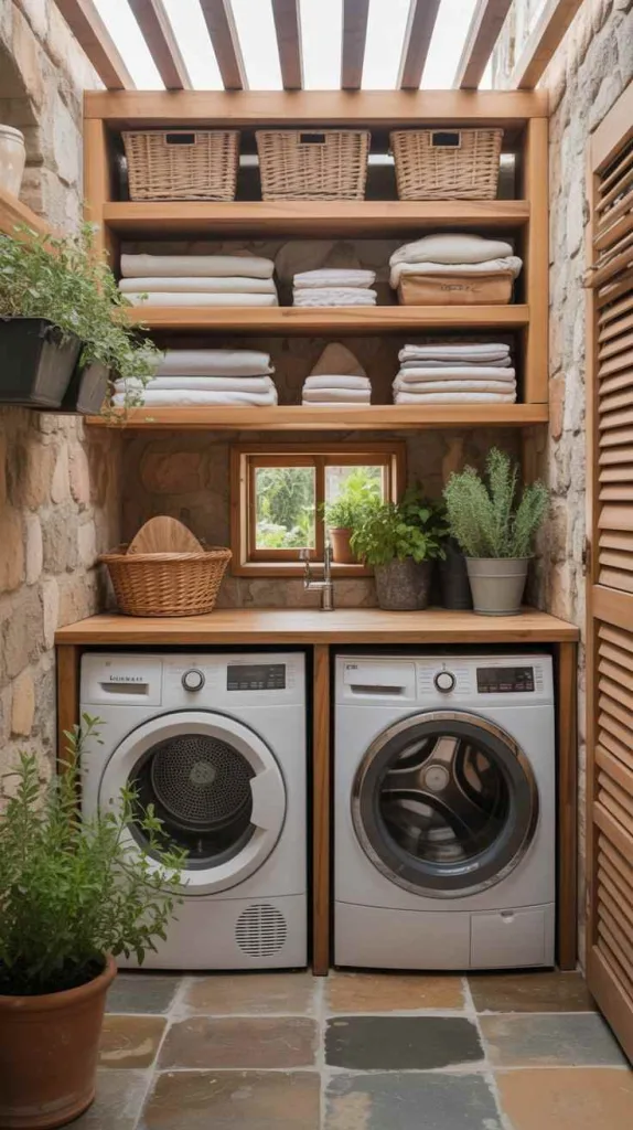 Zen-Style Open-Air Laundry Corner