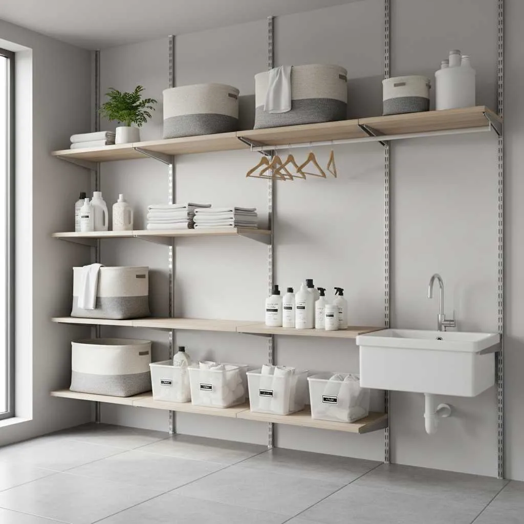 12 Laundry Room Shelves Ideas That Work Well 5 Adjustable Shelf Units