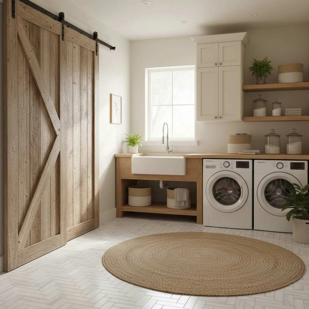 Barn Door and Patterned Floor