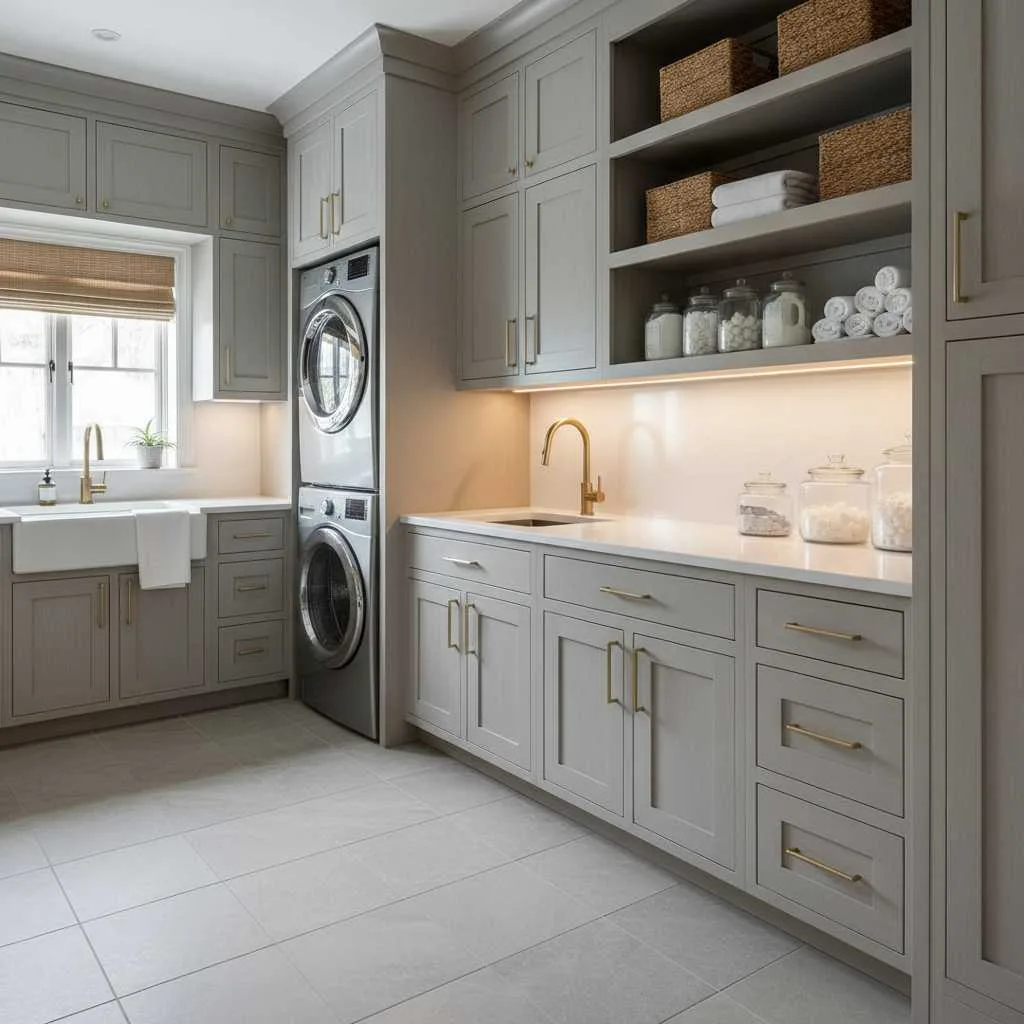 12 Laundry Room Shelves Ideas That Work Well 4 Built-In Cabinet Shelves