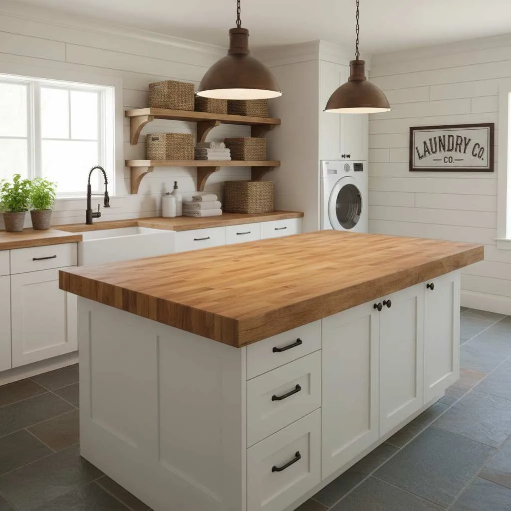 Butcher Block Folding Counter