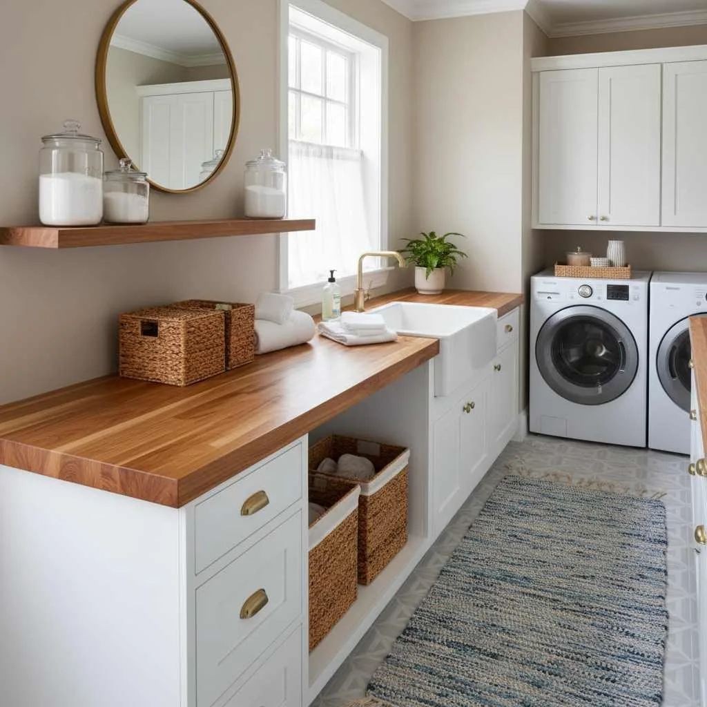 Butcher Block Laundry Counter