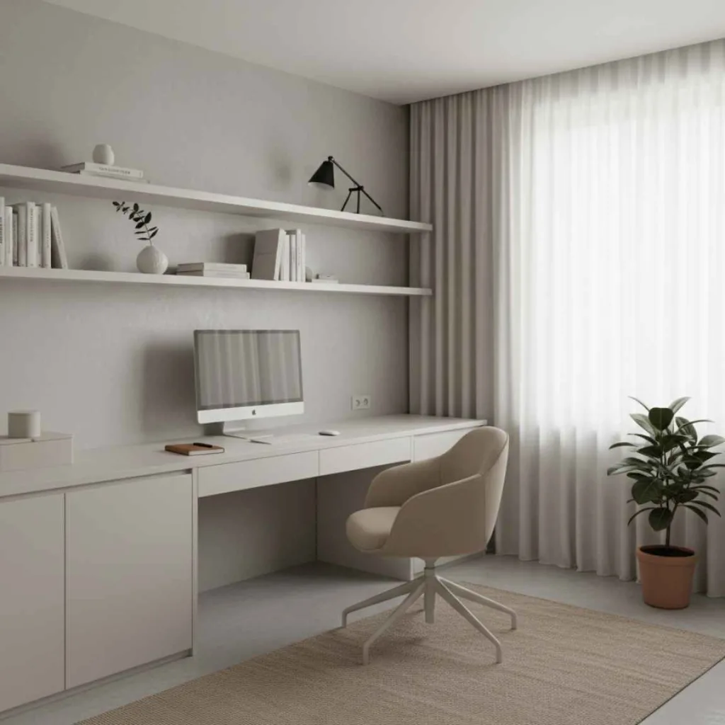 10+ Home Office Paint Ideas: A Workspace You Actually Want to Sit In 13 Clean Neutral Layers
