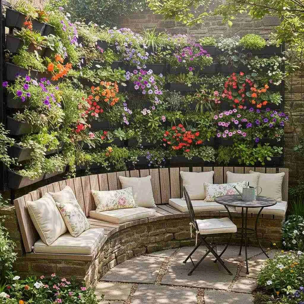 Corner Bench With Vertical Greenery